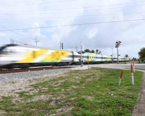 Virgin Trains going through crossing